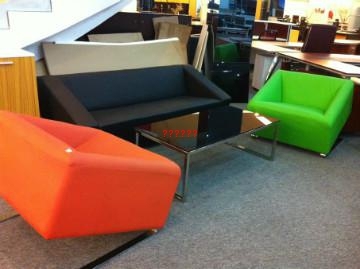 office sofa-PU cover+Stainless Steel Frame  1+1+3