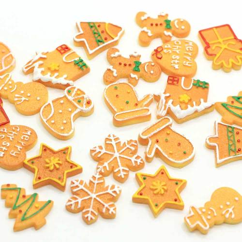 Diverse Stijl Cookies Sneeuwvlok Boom Sokken Vormige Hars Kralen Feestdecor Kerstboomversieringen Cabochon Spacer