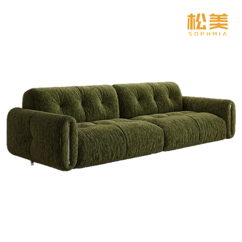 Модульный диван букле лесно-зеленого цвета