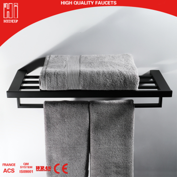HIDEEP Accessoires de salle de bain 304 en acier inoxydable Porte-serviettes carré noir, longueur 60cm