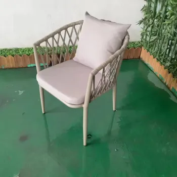 Modern Aluminum Outdoor Furniture with Braid Design and Sponge Cushions for Restaurants, Bars, and Coffee Shops