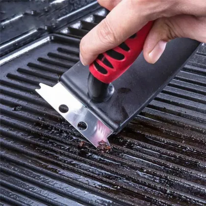 Bbq Grill Stains Removal: Bristle-Free Brush Tool with Scraper