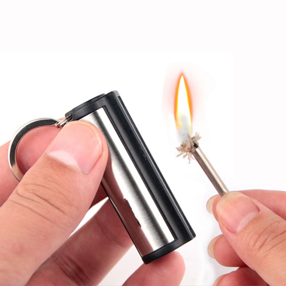 1/2/5pcs Permanent Matches Striker No Fuel Outdoor Survival Tools Kerosene Oil Cigarette Lighter with Key Chain Christmas Gift