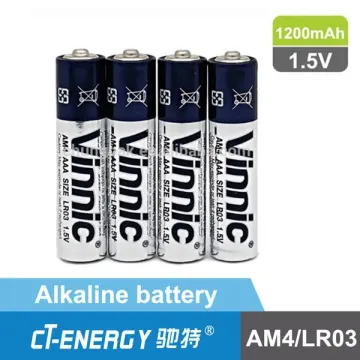 Facotry wholesale price Vinnic AM4 aaa alkaline battery 1.5v aaa/lr03 alkaline battery