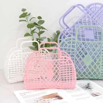 Bolsa de praia de bolsa pequena personalizada com design de flores para mulheres e crianças