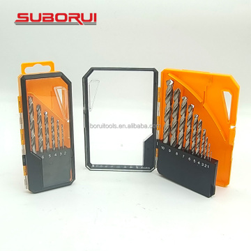 SUBORUI 6pcs DIN338 Fully Ground Power Tool Drill Bit Set for Stainless Steel