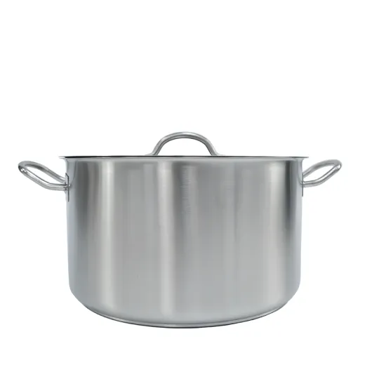 Stainless steel high pot with lid, two handles