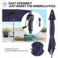 9x5 FT Patio Outdoor Rectangular Tilting Parasol