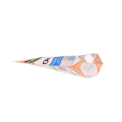 Laminated plastic snack bag standing with zipper