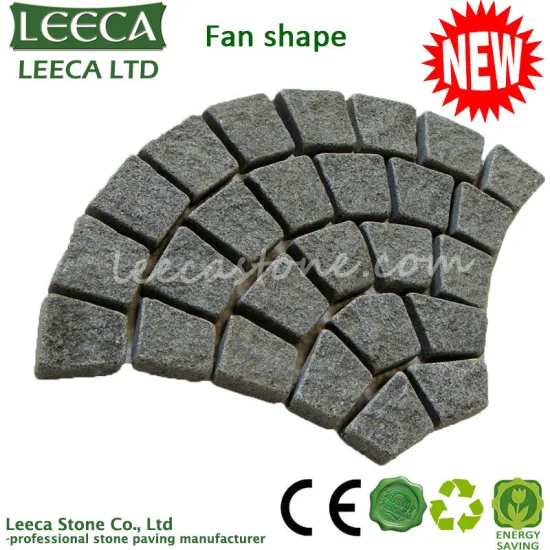 Tumbled granite mesh paving stone