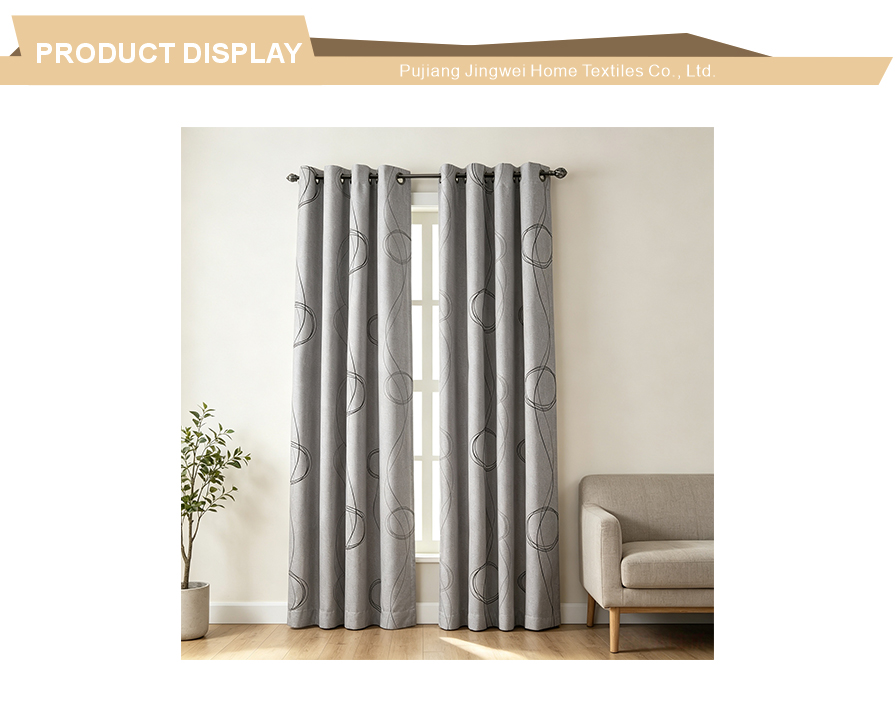 Thick woven bedroom window curtain