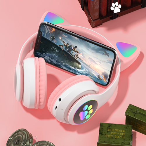 Headphone Telinga Kucing Bluetooth Dengan LED Glowing