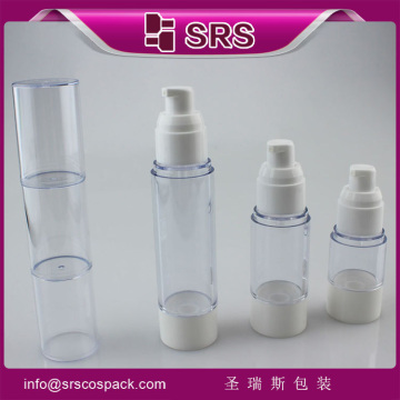 A027 15ml 30ml 50ml white pump transparent airless bottle for acne free gel