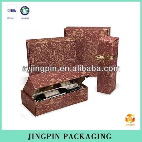 color corrugated foldable red wine box