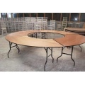 Commercial Outdoor Furniture Wood Top with Metal Legs Dining Restaurant Wooden Hotel Folding Wedding Banquet Table