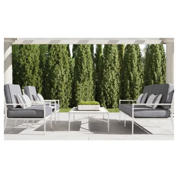 Modern Outdoor White Aluminum Sofa - Weather-Resistant and Durable