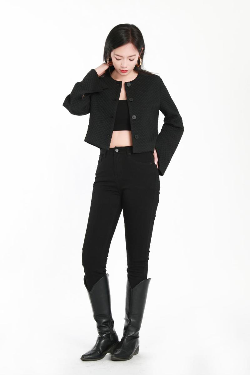 Ladies Black Woven Jacket