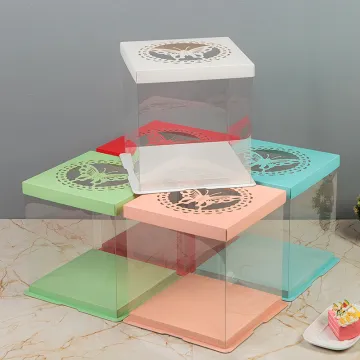 plastic clear cake box transparent