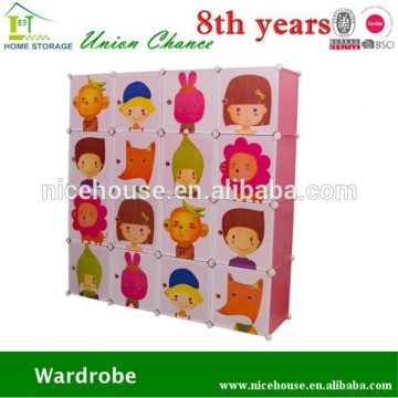 16 grid magic diy pp cube cabinet plastic storage cabinet with cartoon design