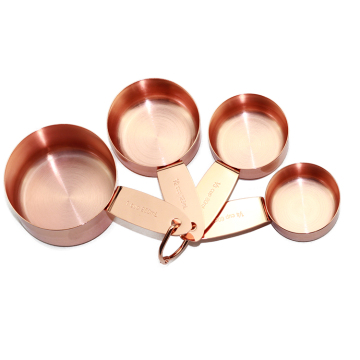 2020 Hot Sale Durable Heavy Duty Copper Plated 4-Piece Stainless Steel Measuring Cups Set