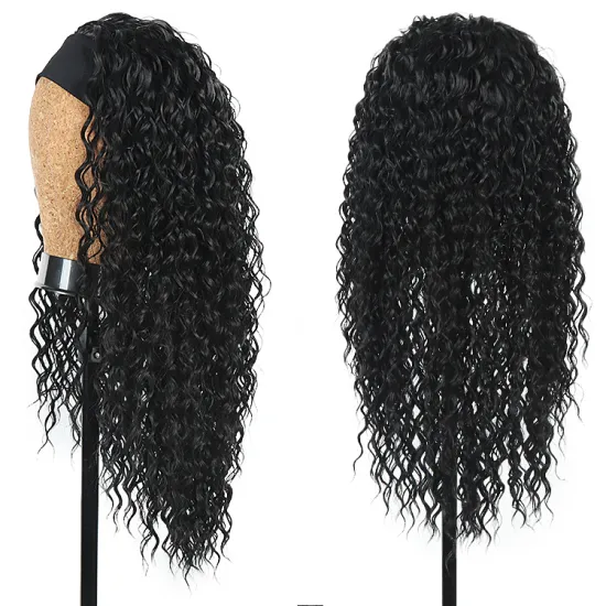 Synthetic Hair Wigs Glueless Water Wave None Wigs  Hair Machine Made Synthetic Hair Headband Wigs