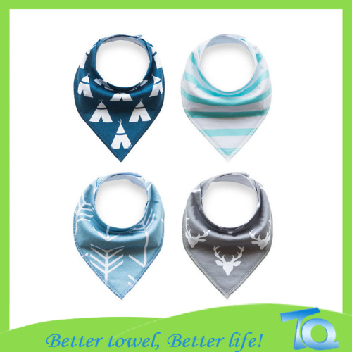 New Boutique Custom Printing Cotton Baby Bandana Bibs