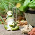 Table Standing Polyresin Frog Rain Gauge