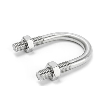 4 Sets of 304 Stainless Steel Round Bend U-Bolts with M6 Nuts - 2.01\" (51mm) Inner Width, 2.8\" (71mm) Length