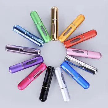 Perfume Atomizer: 5ml Mini Travel Spray Decanter with Aluminum Refillable Container