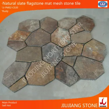 natural slate flagstone mat mesh stone tile
