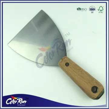 ColorRun carbon steel fine polishing wooden handle putty knife scraper