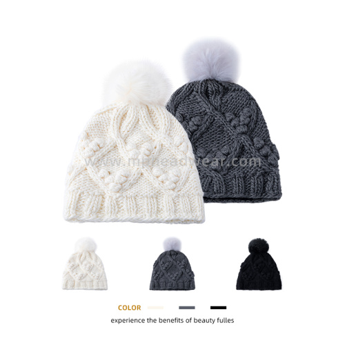 Custom Knitted Bobble Hats Warm Winter Bobble Hat Manufactory