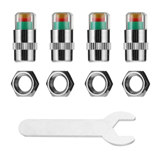 1 Set Car Tire Pressure Monitor Valve Caps Sensor Indicator with Spanner Nut