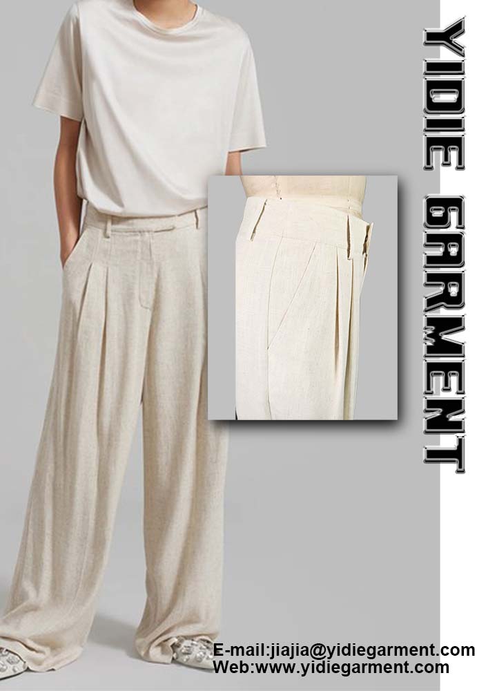 Baggy High Waisted Pleated Wide Leg Trousers