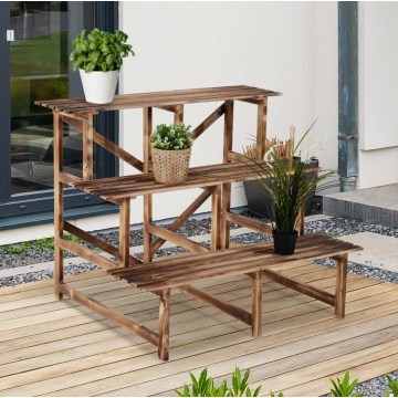 3 Tier Flower Shelf Stand Ladder Garden Rack