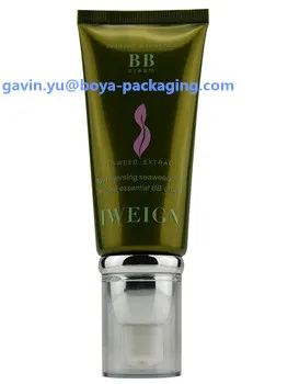 cosmetic flat plastic tube with the screw top cap