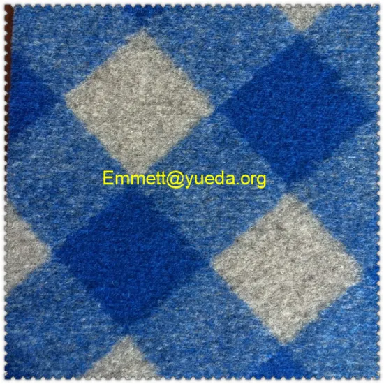 100% polyester beige blue colors plaid check jacquard designs knit fabric for garment coat