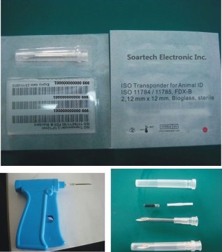 Veterinay syinge with inbedded microchip