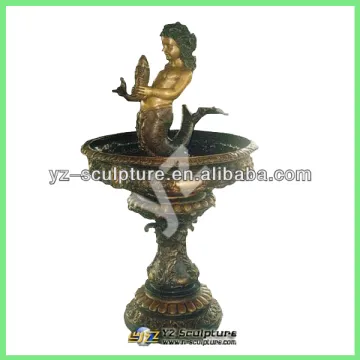 small size indoor casting brass lady fountain sculpture