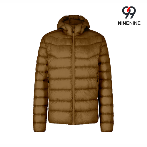 Jaqueta masculina ultraleve com capuz e embalável