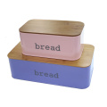 Bamboo Wooden Cover Small Rectangle Bread Bin