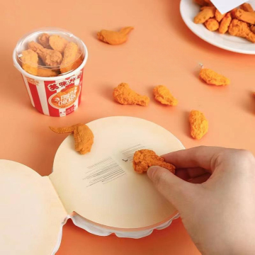 Cute Kawaii Cartoon Fried Chicken Shaped Eraser for Kids