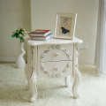 Tables de chevet en bois blanc avec tiroir à 2 couches