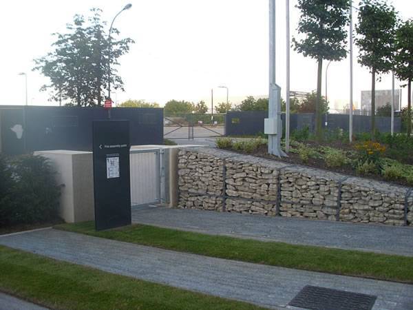 Estrutura de parede de malha de arame gabion
