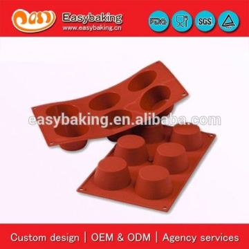 6 Cavities medium muffin cake baking pans silicon bakeware