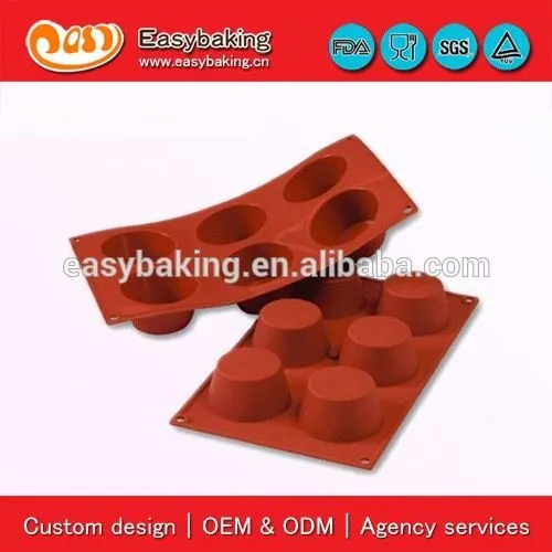 6 Cavities medium muffin cake baking pans silicon bakeware