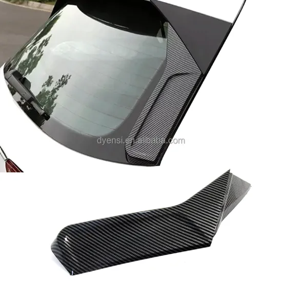 Carbon Fiber Rear Window Spoiler and Side Wing Cover Trim for VW Golf MK8 R Line GTI (2020-2022)
