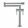 Elongated 360 degree turn dual handle kitchen faucet