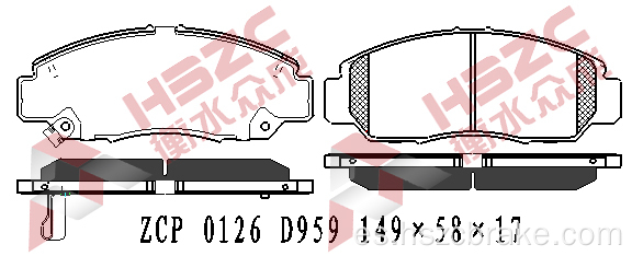 Padera de freno de cerámica de automóvil FMSI D787 para Honda