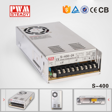 S-400W Good quality aluminum enclosure rainproof switching power supply single output ac dc 400w power supply 12v 24v 48v